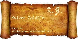 Kaizer Zalán névjegykártya