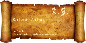 Kaizer Zalán névjegykártya